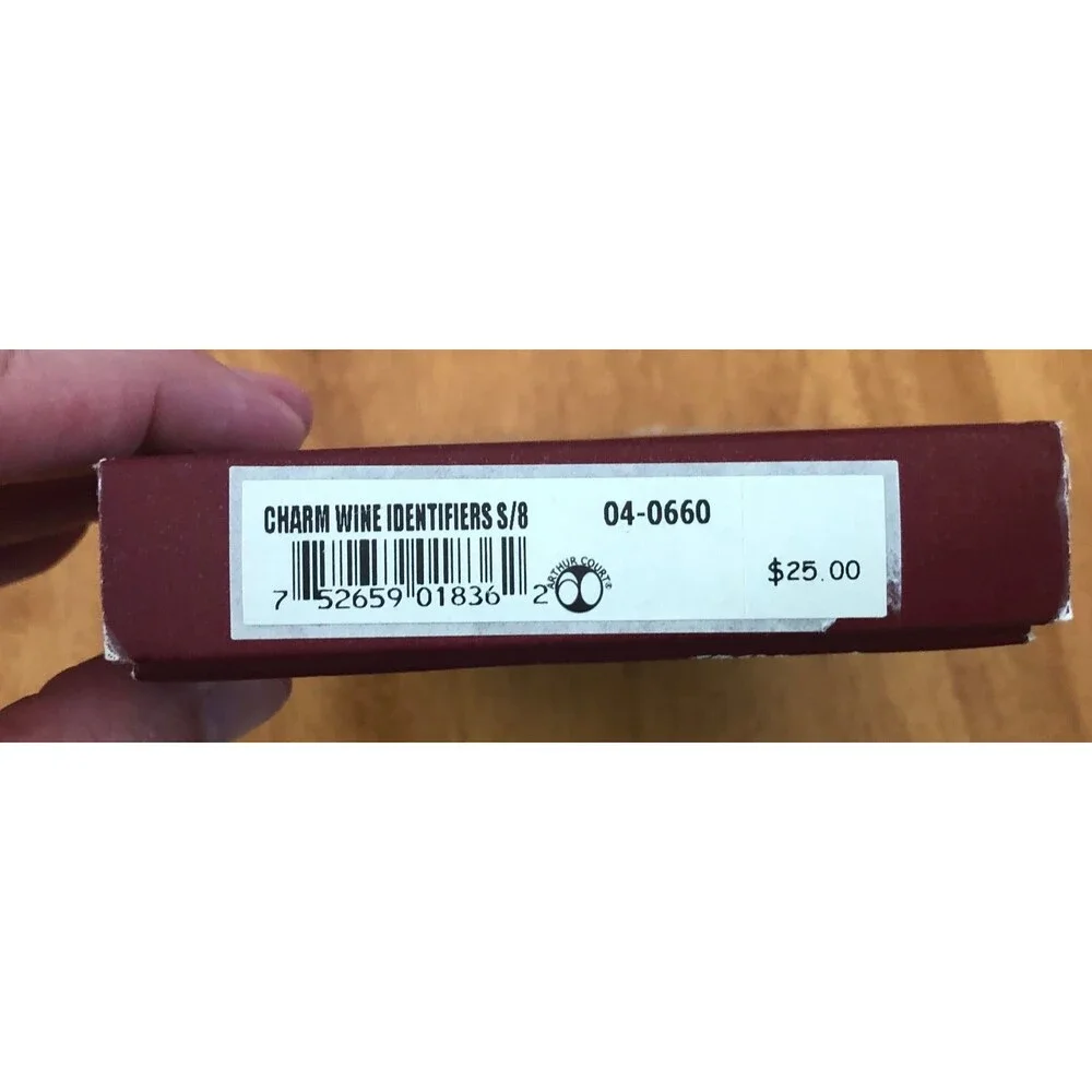 Arthur Court Wine Glass Charms Identifiers Lot of 8 Silver Rabbit Cat Fish Grape